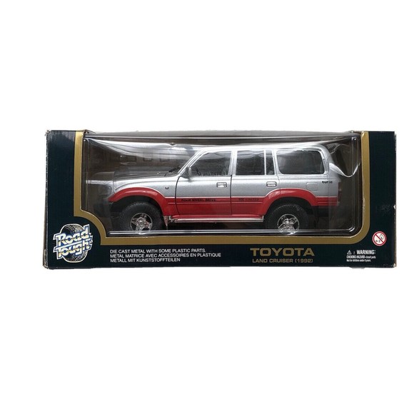Road Tough 92 Toyota Land Cruiser 1:18 Die-cast Metal. Silver 4x4 VG Condition - Picture 1 of 13